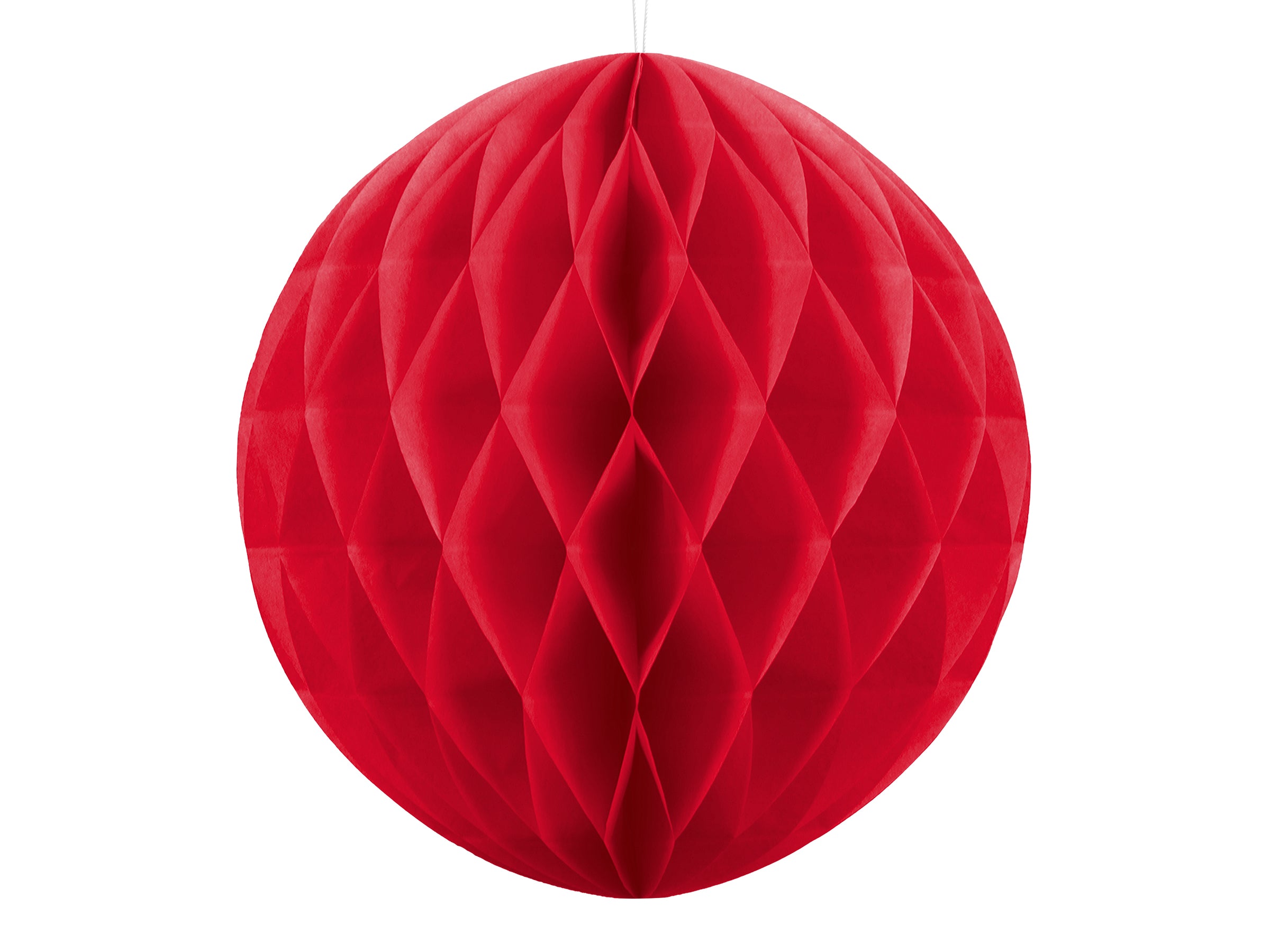 Boule rouge de 20 cm en nid d'abeille