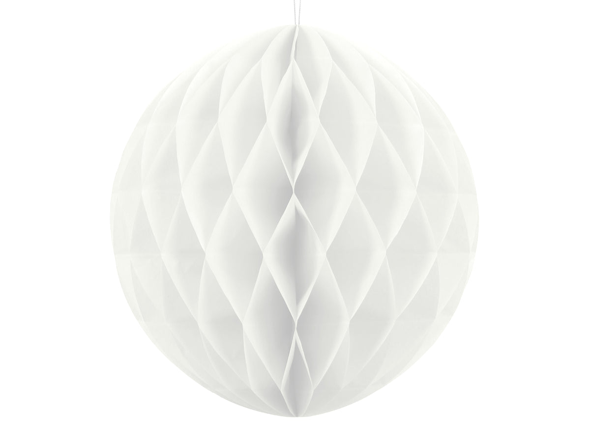 Boule blanche de 20 cm en nid d'abeille