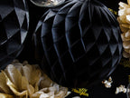 Boule noire de 20 cm en nid d'abeille