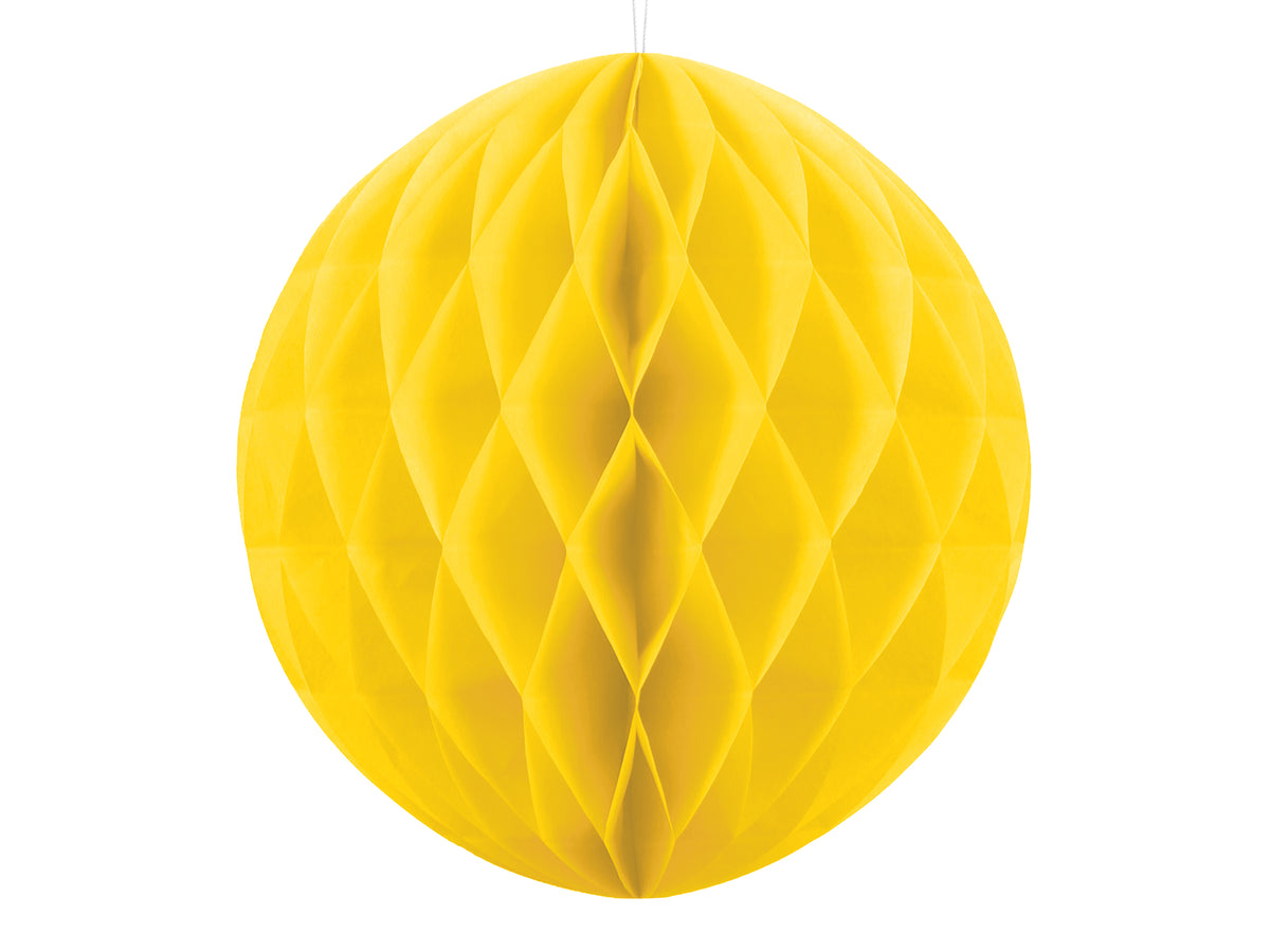 Boule jaune de 20 cm en nid d'abeille