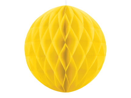 Boule jaune de 20 cm en nid d'abeille