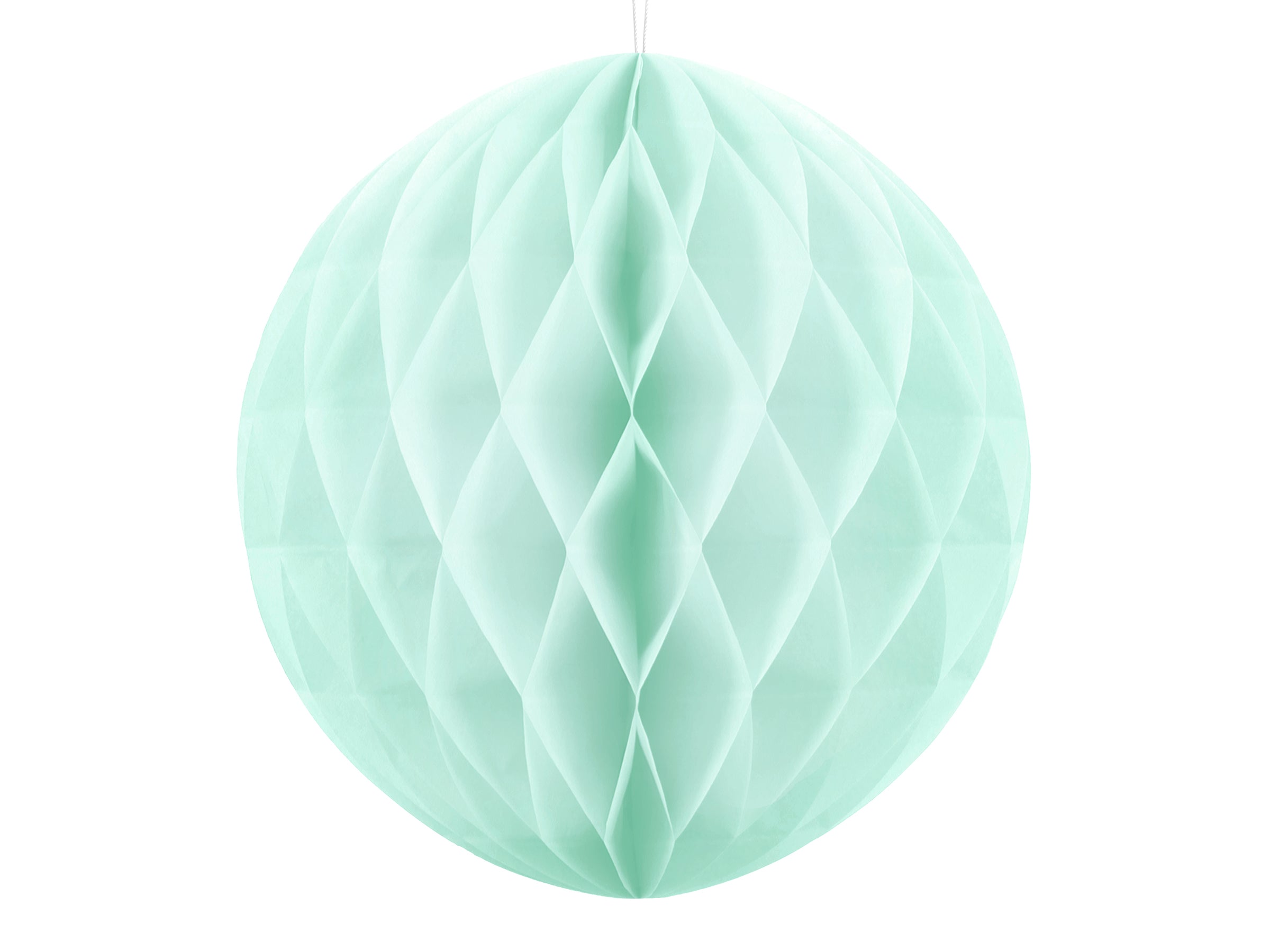 Boule verte menthe pastel de 20 cm en nid d'abeille