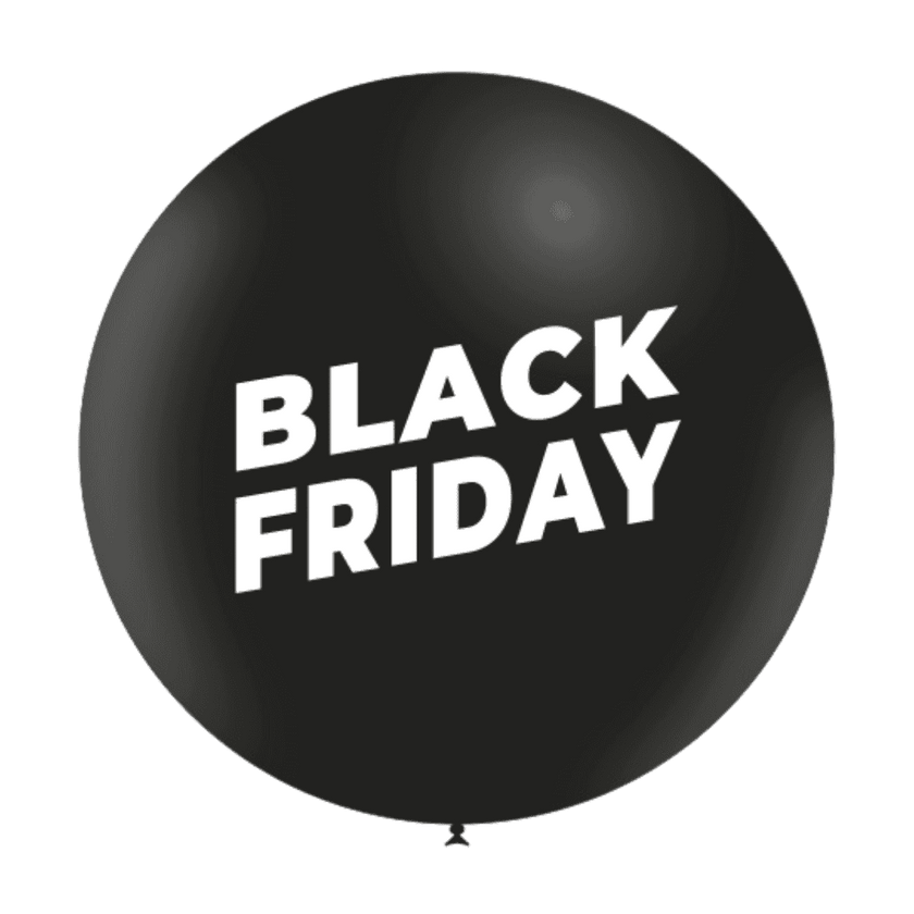 1 ballons 3' noir imprimé black friday