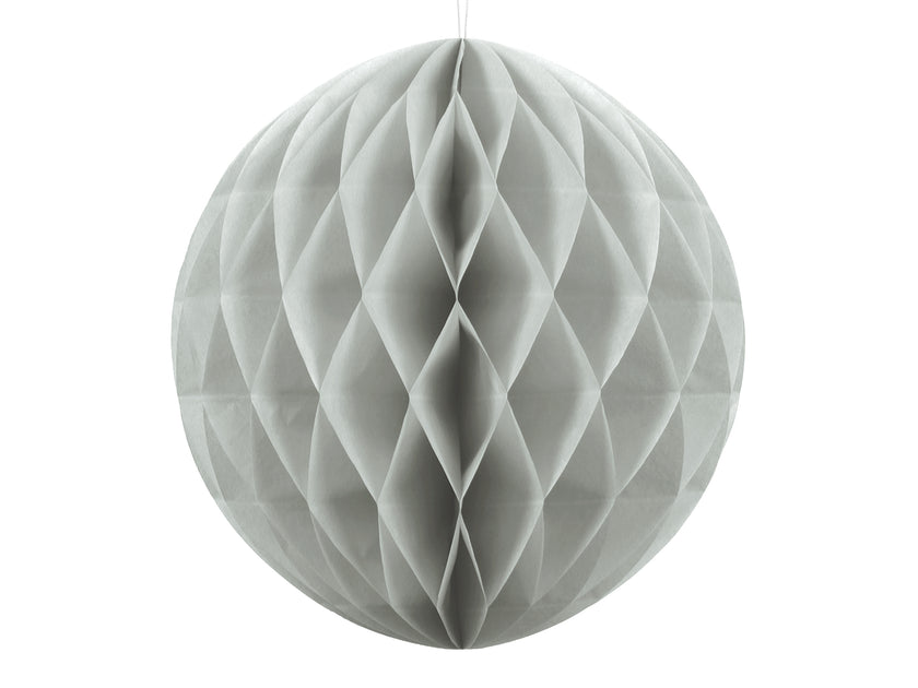Boule grise de 40 cm en nid d'abeille