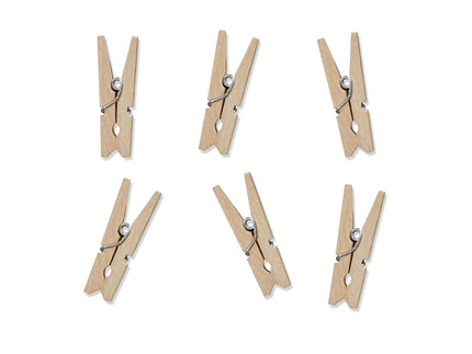20 pinces décoratives de 3 cm en bois