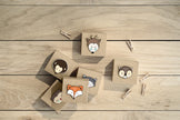 20 pinces décoratives de 3 cm en bois