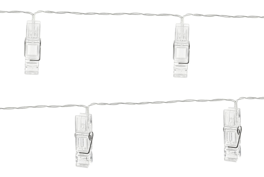 Guirlande lumière LED avec pinces de 1,4 m