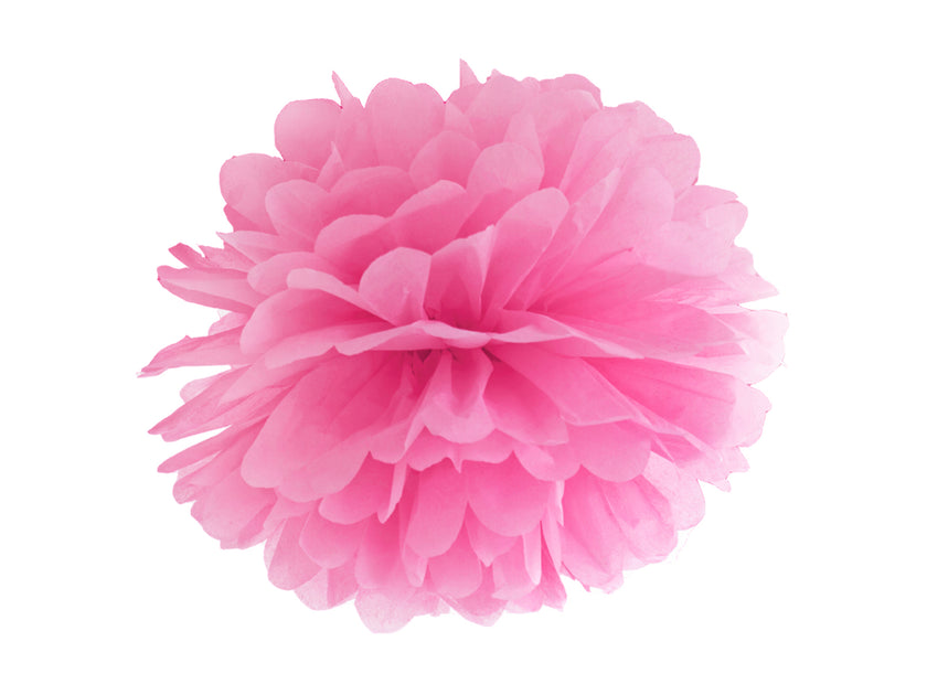 Pompon rose de 25 cm en papier