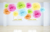 Pompon rose de 25 cm en papier
