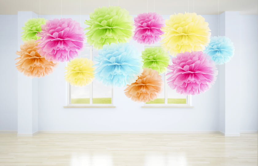 Pompon rose de 25 cm en papier