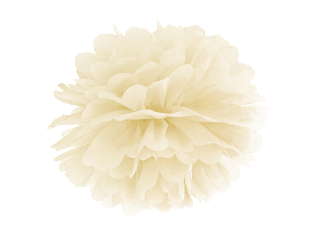 Pompon beige de 35 cm en papier