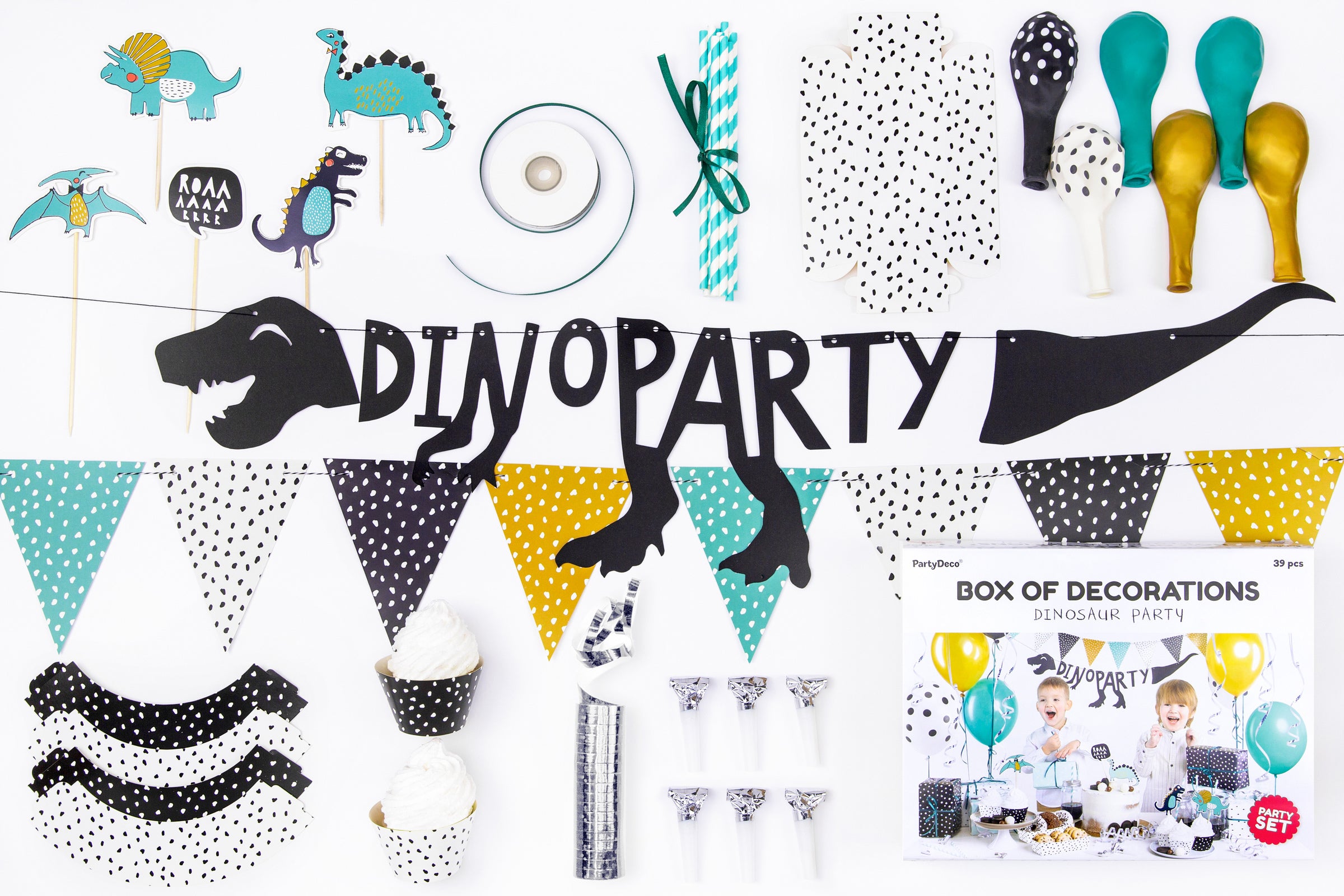 Kit décoration fête dinosaures - Dinosaures