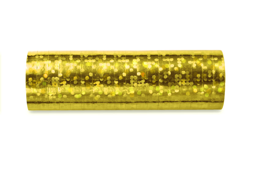 18 serpentins hologramme doré