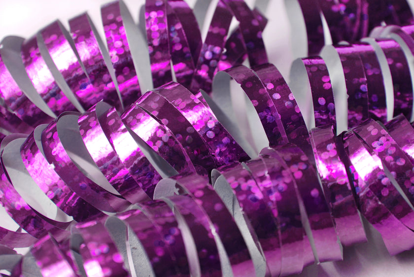 18 serpentins hologramme violet