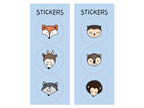 6 sachets en papier Kraft avec stickers - Woodland