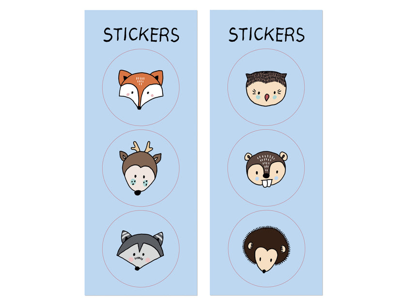 6 sachets en papier Kraft avec stickers - Woodland