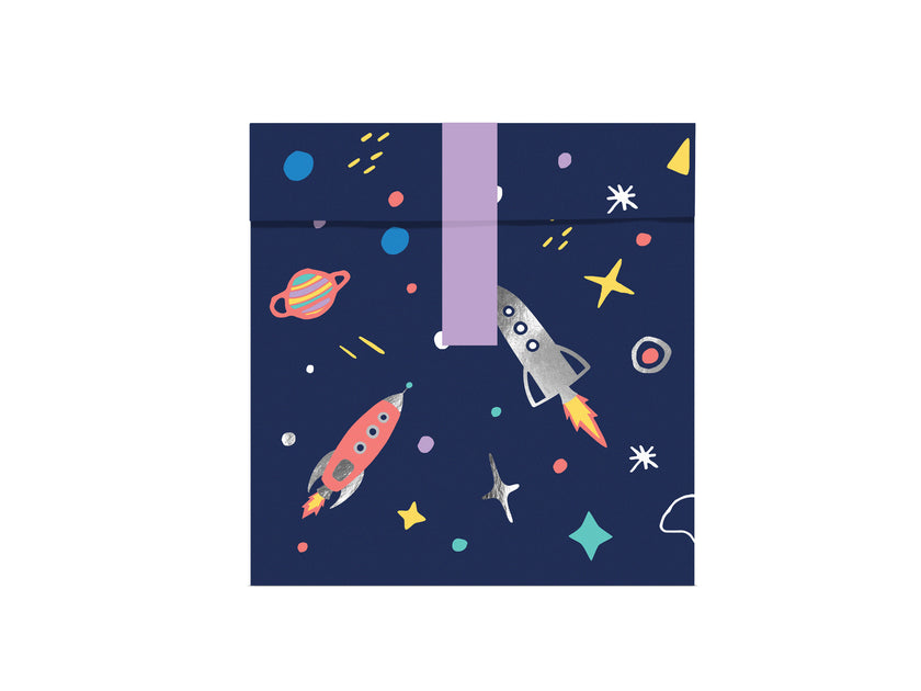 6 sachets à motifs multicolores de l'espace en papier - Space Party