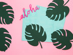 6 étiquettes porte-noms vertes en forme de feuille - Aloha Collection