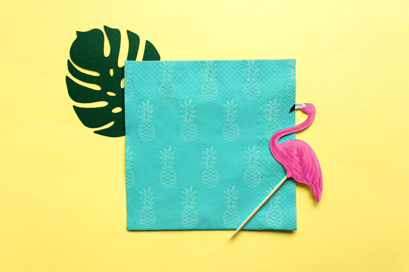 6 étiquettes porte-noms vertes en forme de feuille - Aloha Collection