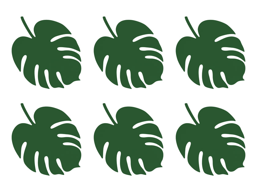 6 étiquettes porte-noms vertes en forme de feuille - Aloha Collection