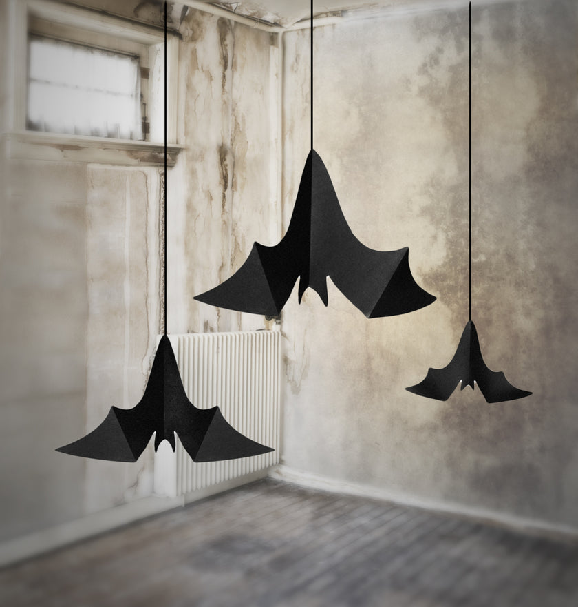 3 décorations à suspendre chauve-souris - Halloween