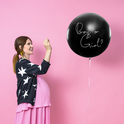 Ballon en latex avec confettis rose 