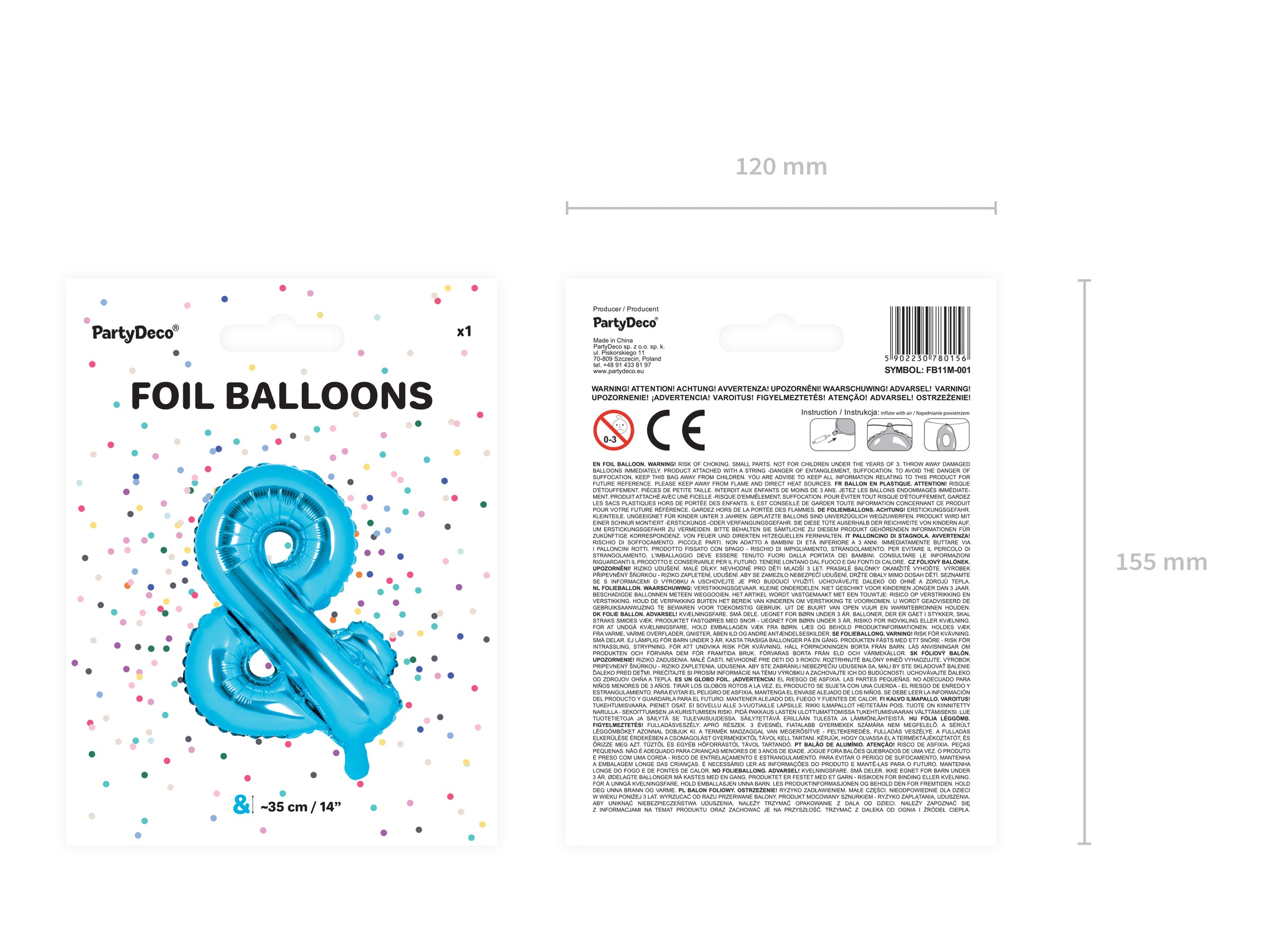 Ballon aluminium & bleu (35cm)