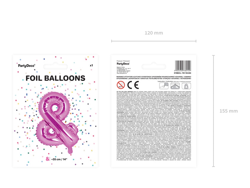 Ballon aluminium & rose foncé