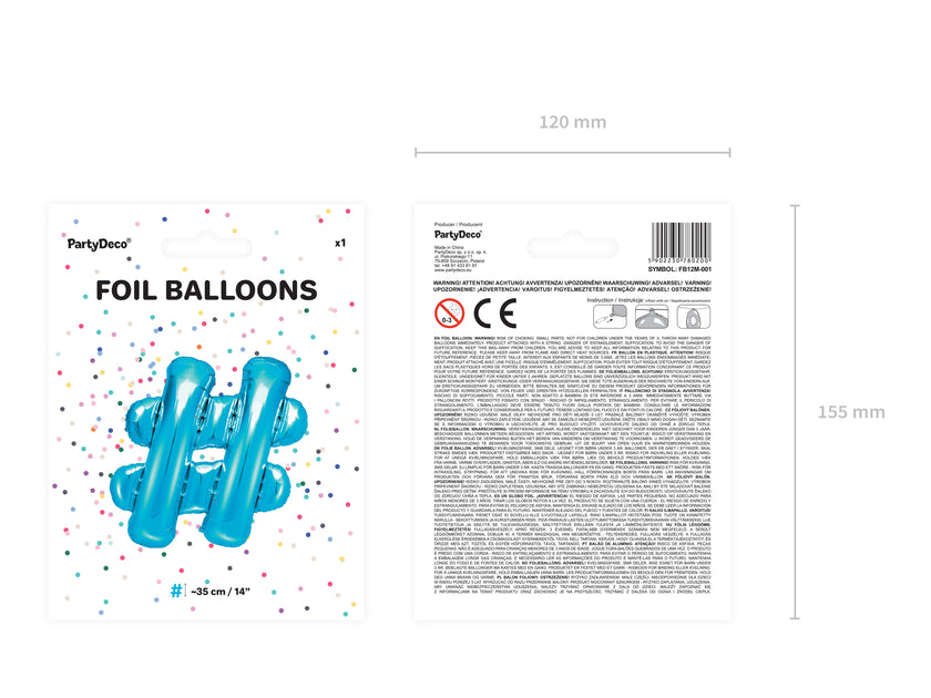 Ballon aluminium hashtag bleu
