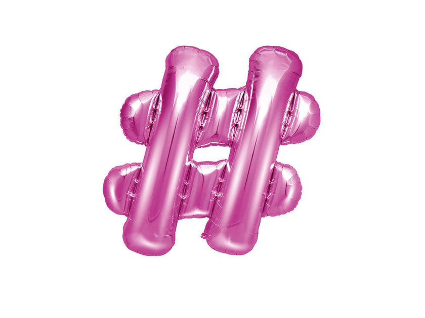 Ballon aluminium hashtag rose foncé