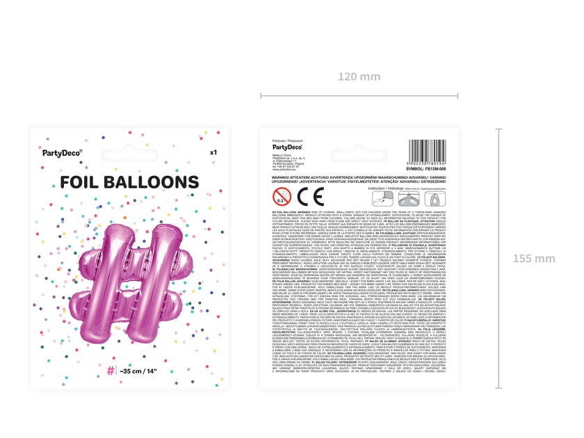 Ballon aluminium hashtag rose foncé