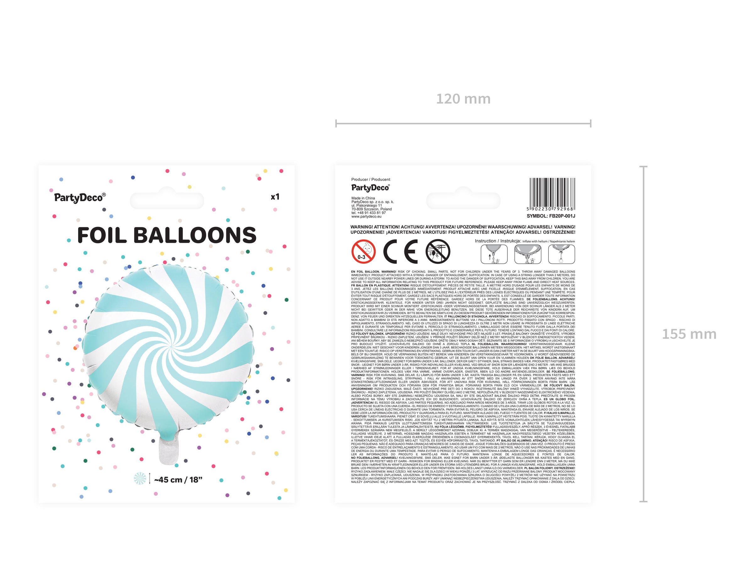 Ballon aluminium en forme de bulle bleu clair