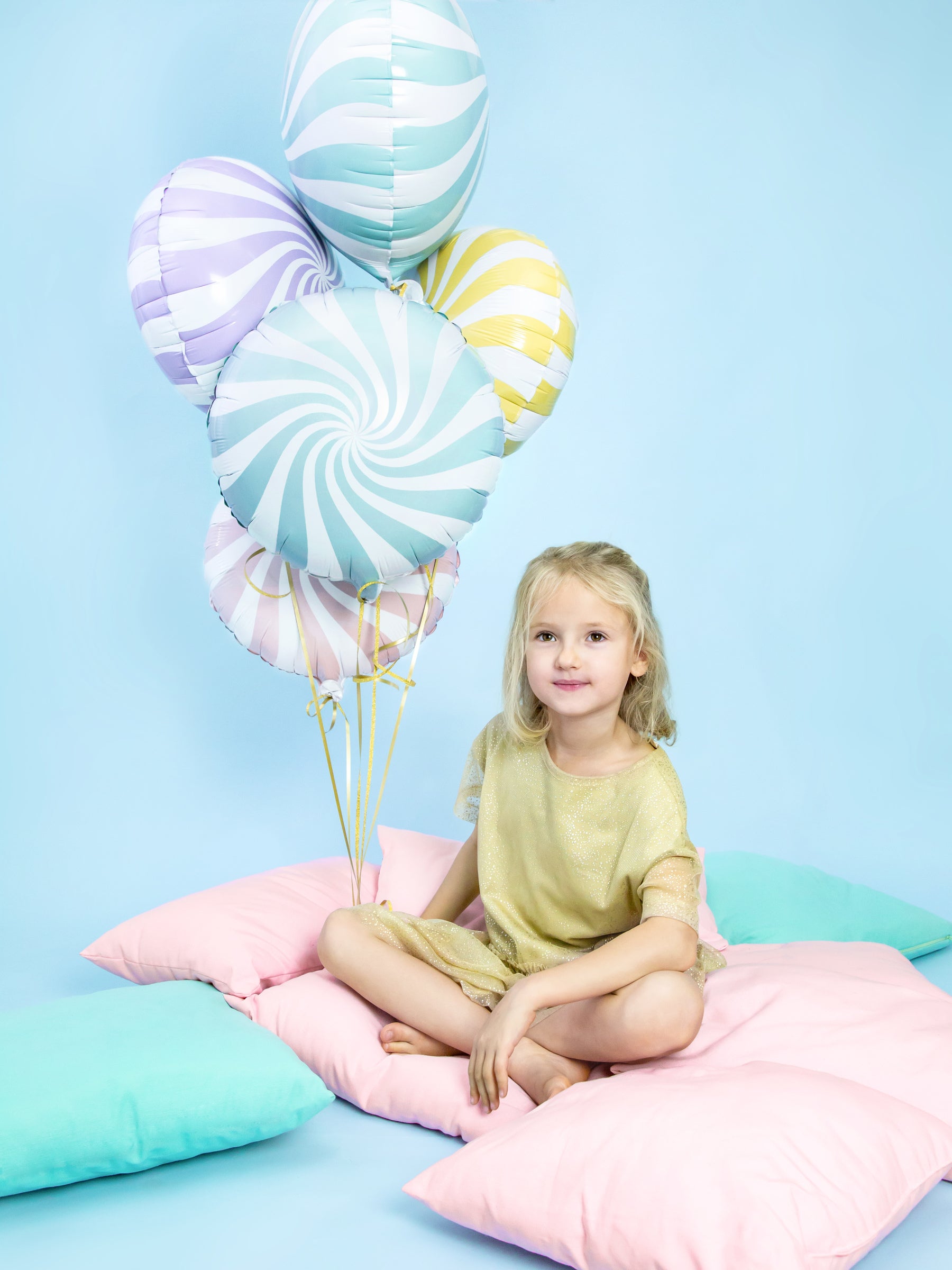 Ballon aluminium en forme de bulle bleu clair