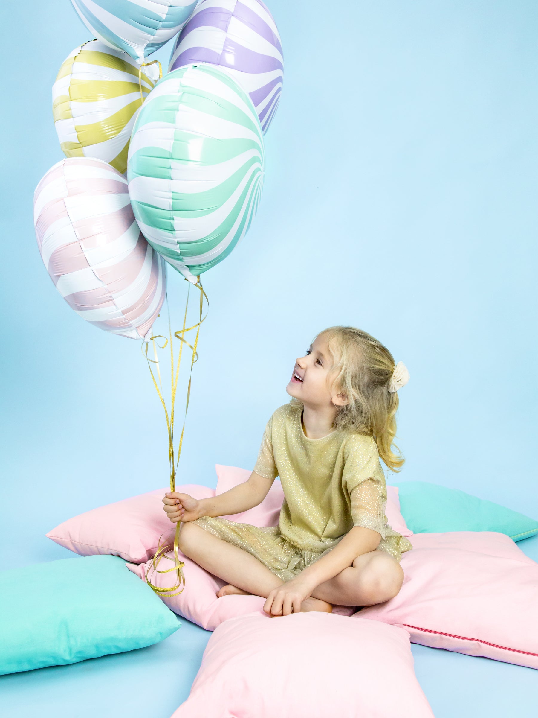 Ballon aluminium en forme de bulle jaune clair
