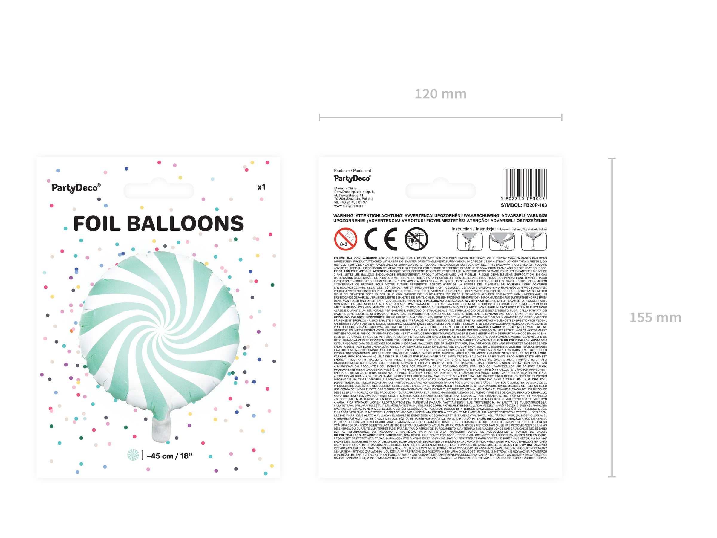 Ballon aluminium en forme de bulle vert menthe