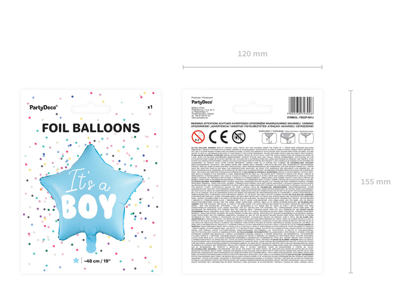 Ballon aluminium en forme d'étoile 