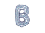 Ballon aluminium lettre B argenté à paillettes
