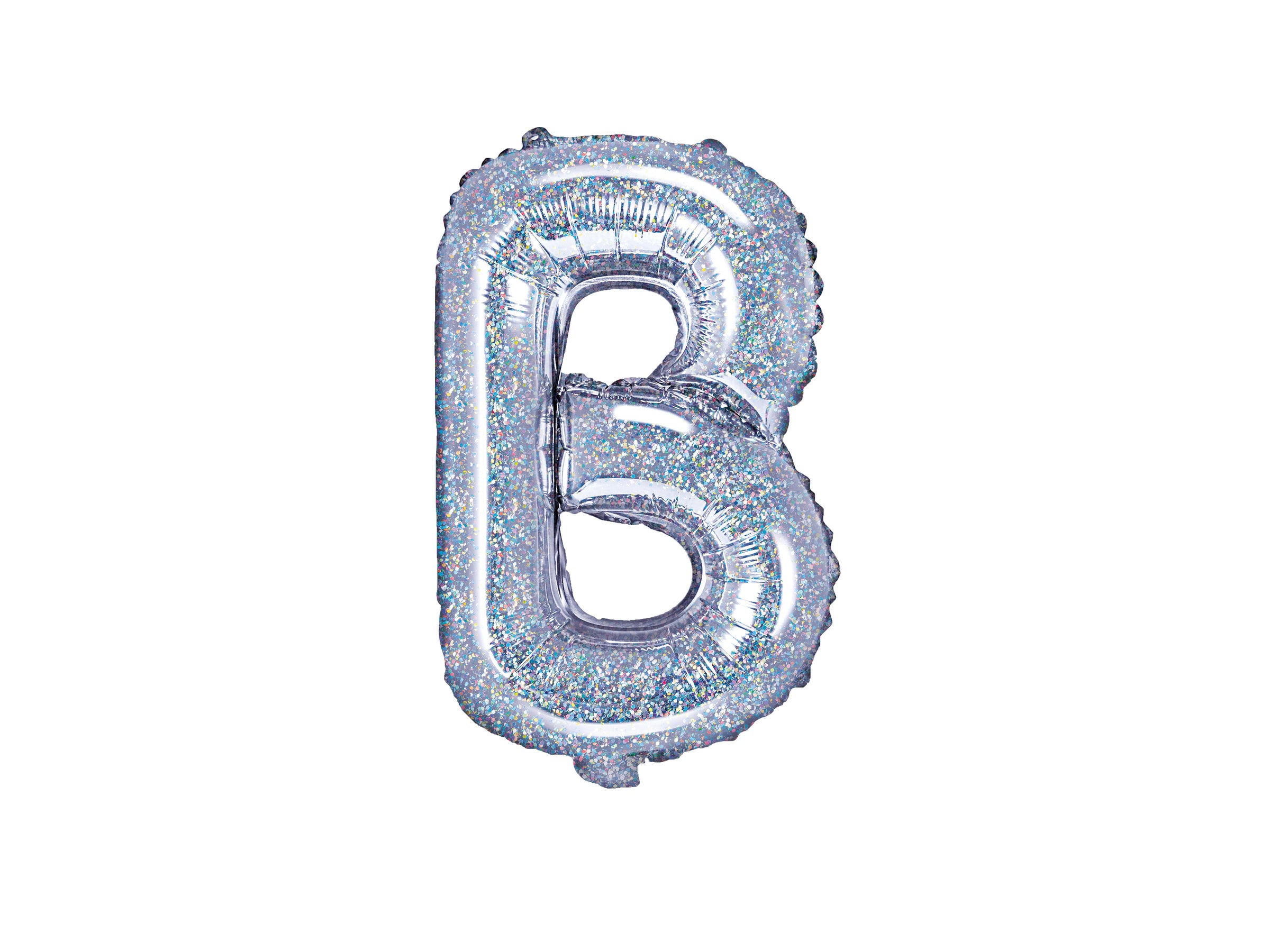 Ballon aluminium lettre B argenté à paillettes
