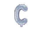 Ballon aluminium lettre C argenté à paillettes