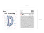 Ballon aluminium lettre D argenté à paillettes