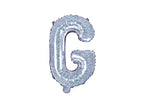 Ballon aluminium lettre G argenté à paillettes