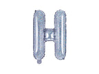 Ballon aluminium lettre H argenté à paillettes