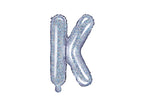 Ballon aluminium lettre K argenté à paillettes