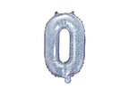 Ballon aluminium lettre O argenté à paillettes