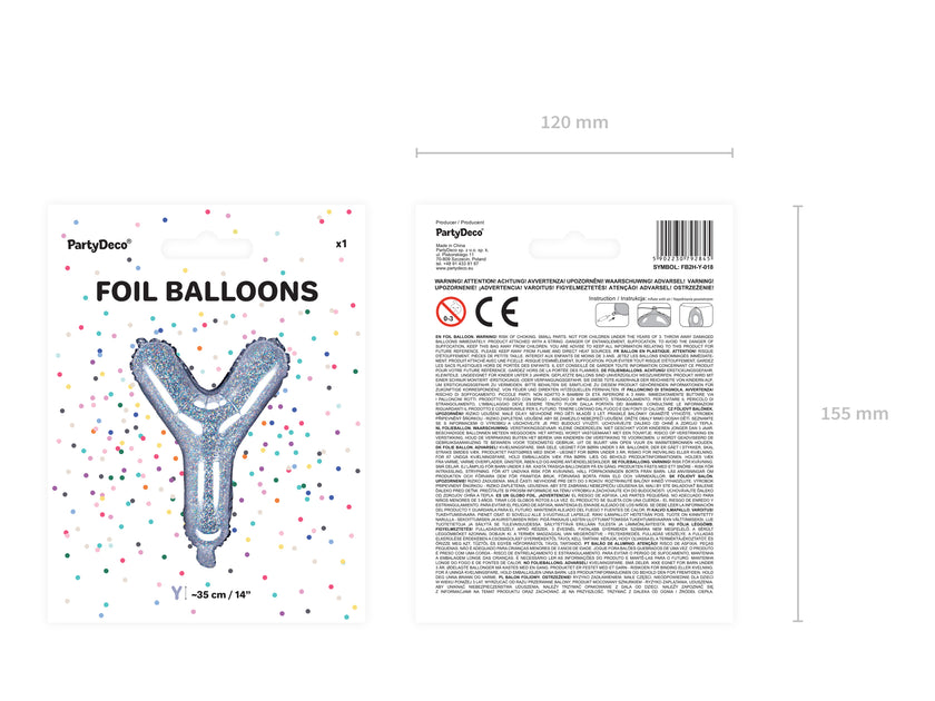 Ballon aluminium lettre et argenté à paillettes