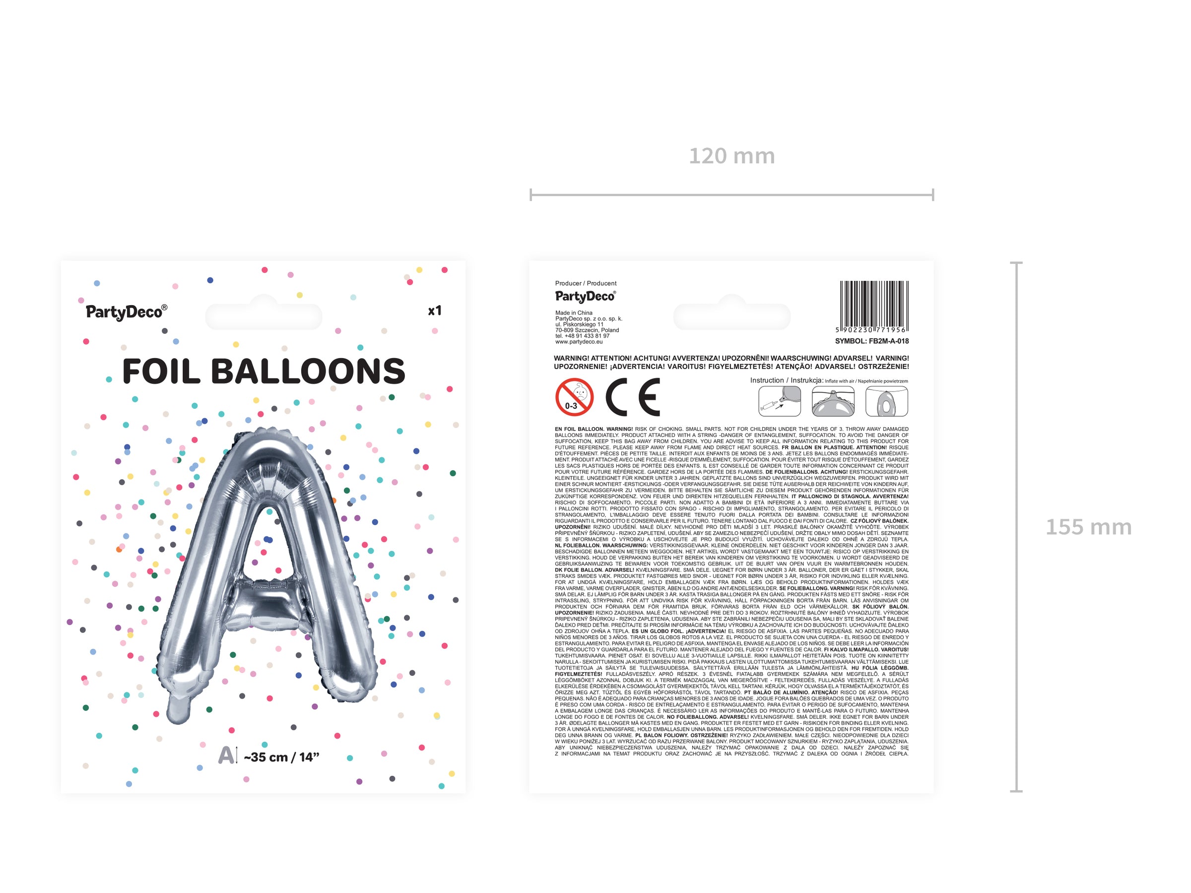 Ballon aluminium lettre A argenté
