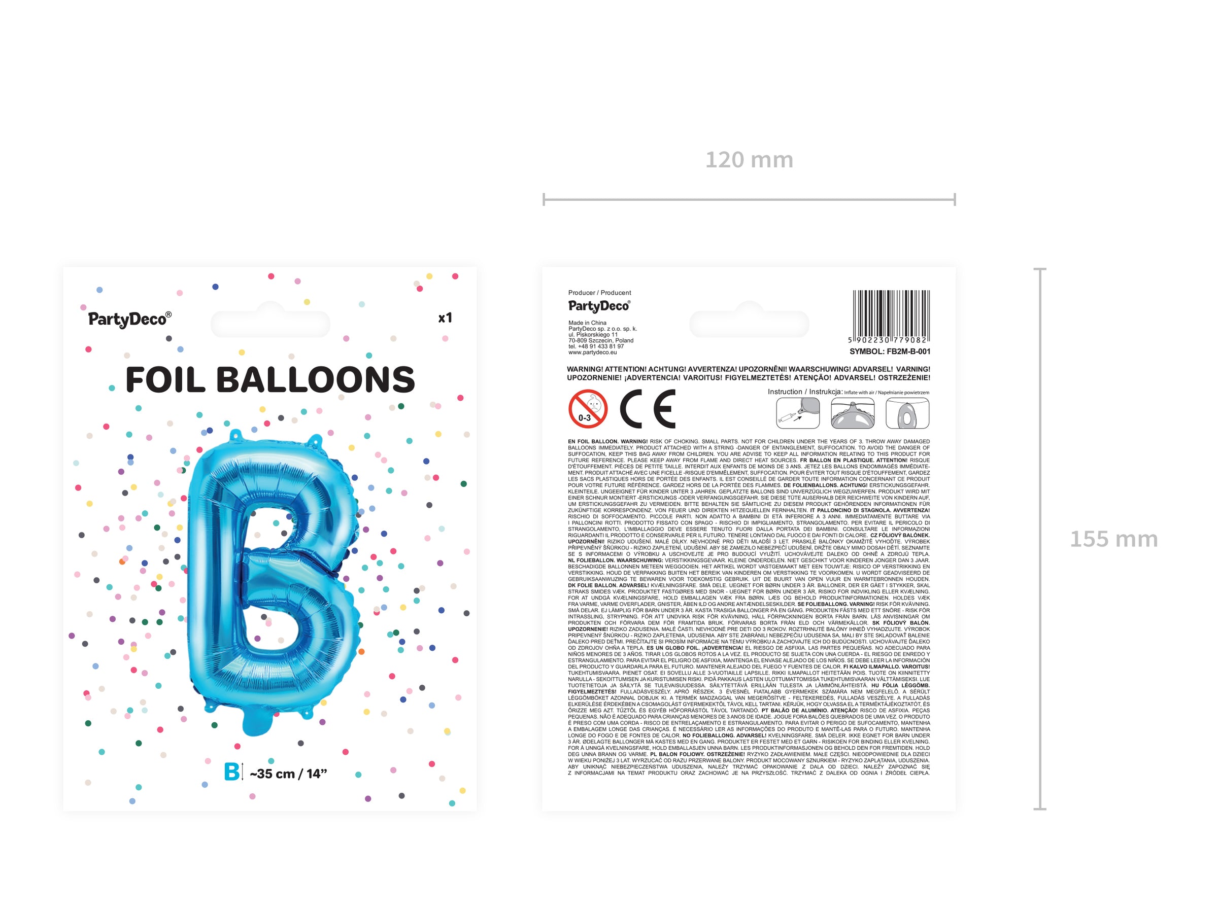 Ballon aluminium lettre B bleu (35cm)