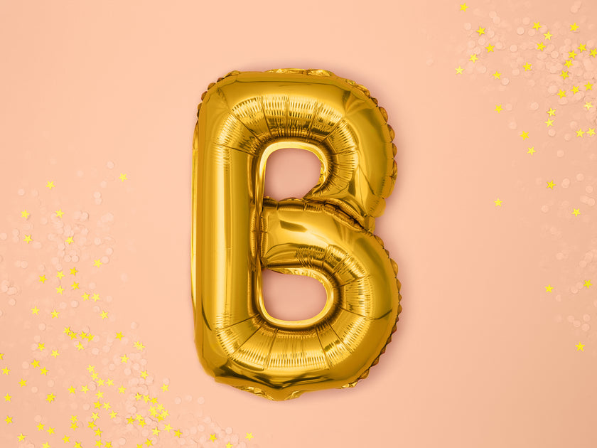 Ballon aluminium lettre B doré (35cm)