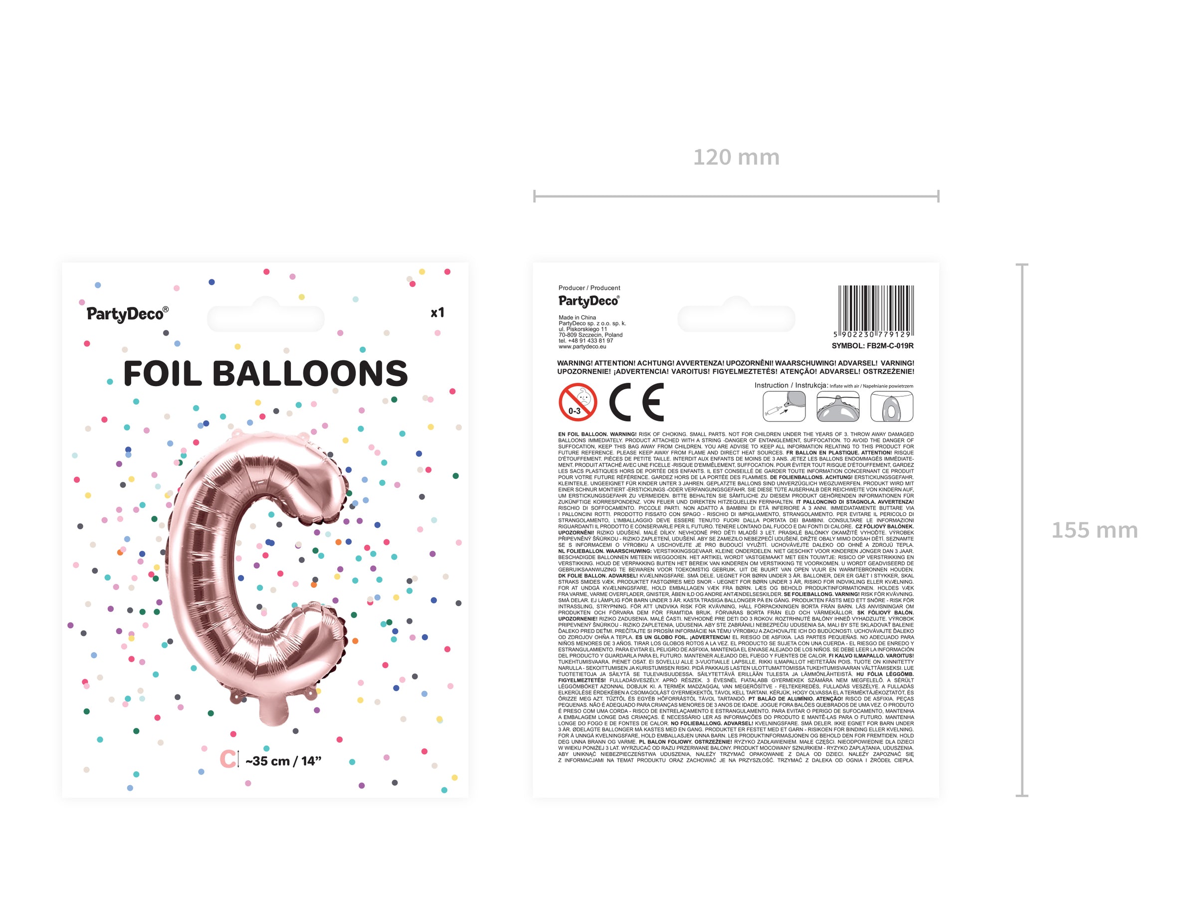 Ballon aluminium lettre C rose gold