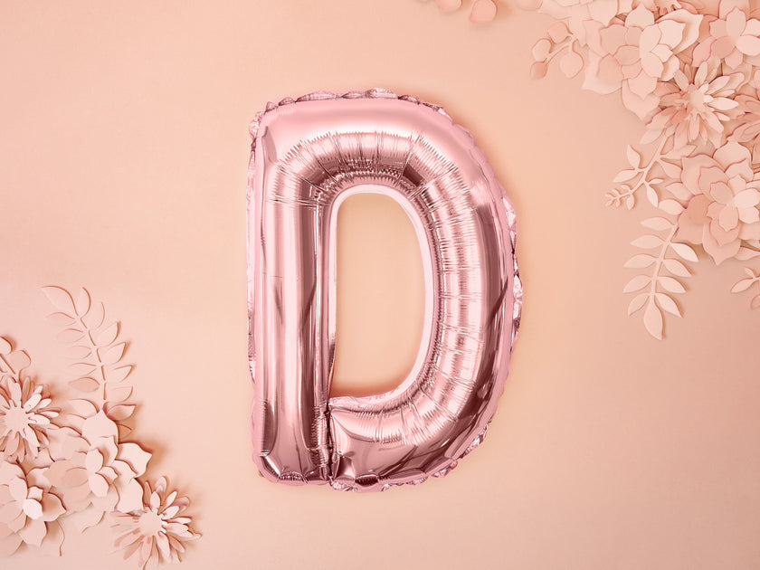 Ballon aluminium lettre D rose gold